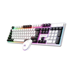 Ant Esports KM1610 Gaming Keyboard & Mouse Combo – RGB Backlit 104-Key Keyboard with 7-Color LED Mouse | White Edition for PC, Laptop, PS4, Xbox & Mac
